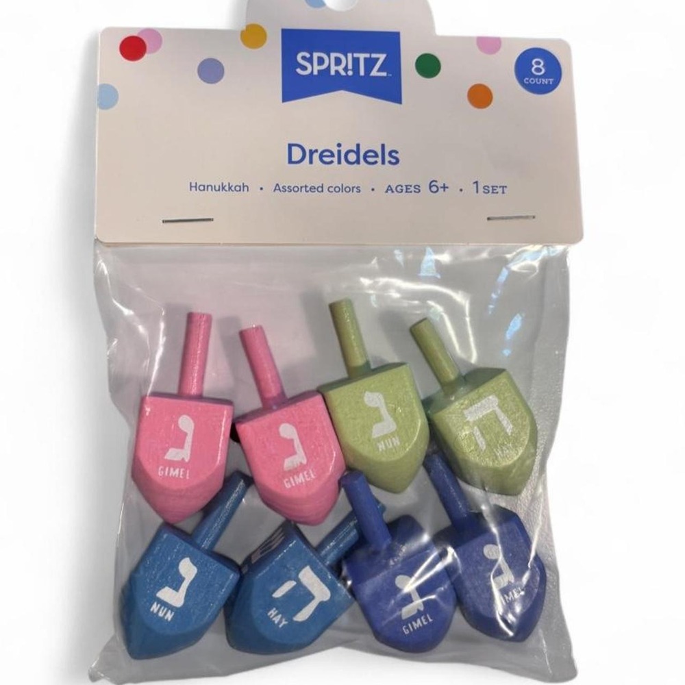 Spritz Brand Dreidels Set of 8 Hanukkah Toy Assorted